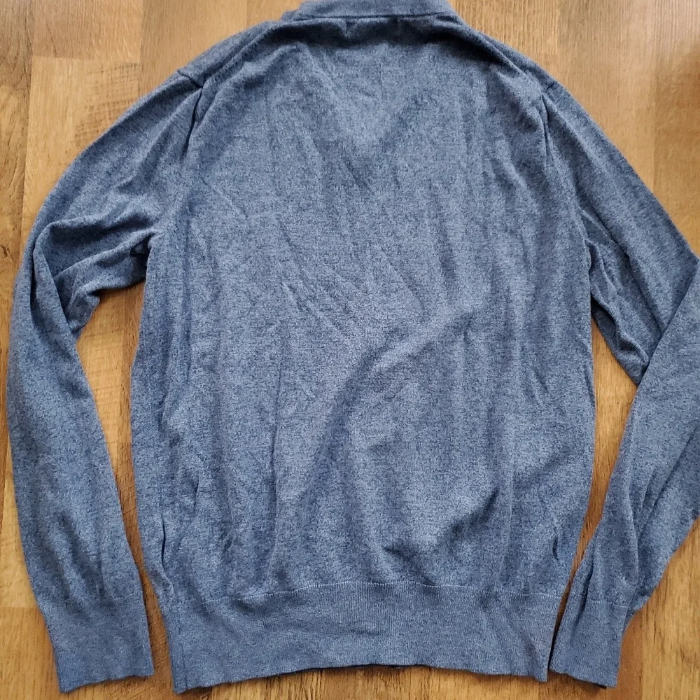 Banana Republic Unisex‎ Blue Cashmere Silk Blend Lightweight V neck Sweater Size